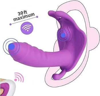 Remote Contro dildo Wearable Prostate Massager - Purple Silicone Dual Stimulation Device