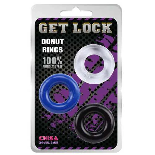 Donut Cock Rings – 3 Pack Assorted Colors