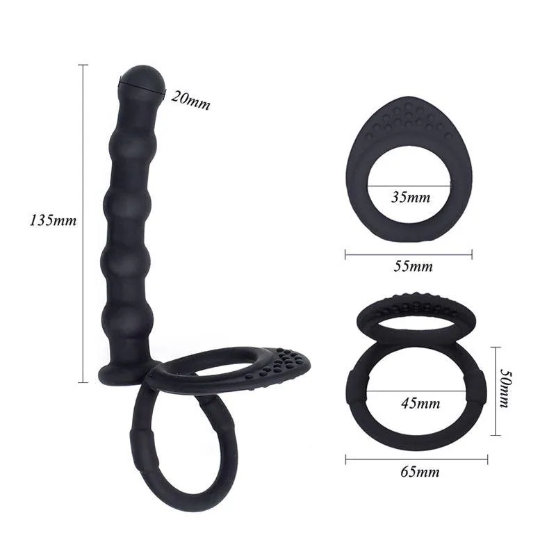 Beaded Dual Penetrator – Vibrating Silicone Toy