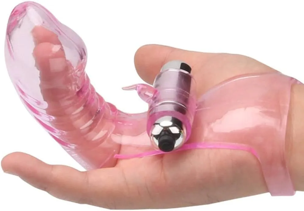 Flexible Silicone Finger  vibrator Sleeve with Vibrating Stimulator
